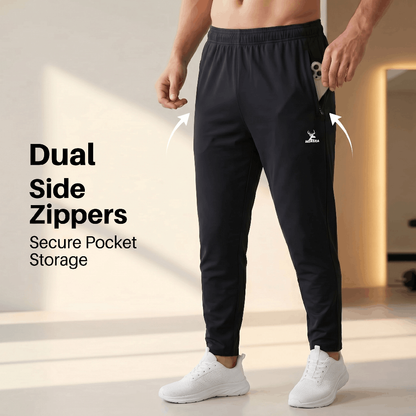 Black Track Pants for Men | Mensra Track Pants for Men | Gym Track Pants for Men