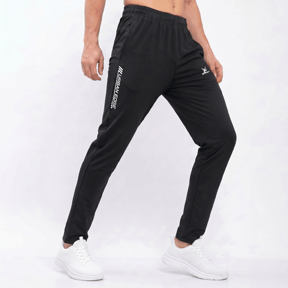 Black Track Pants for Men | Mensra Track Pants for Men | Gym Track Pants for Men