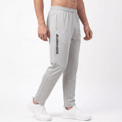 Grey Track Pants for Men | Mensra 4-Way Stretch Gym, Running & Sports Track Pants with Zip Pockets