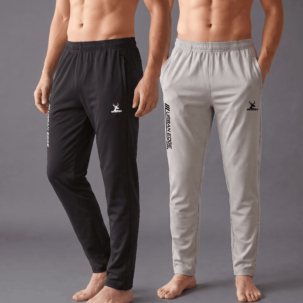 Mensra Track Pant for Men Combo | 4-Way Stretch Sports & Gym Track Pants with Zip Pockets