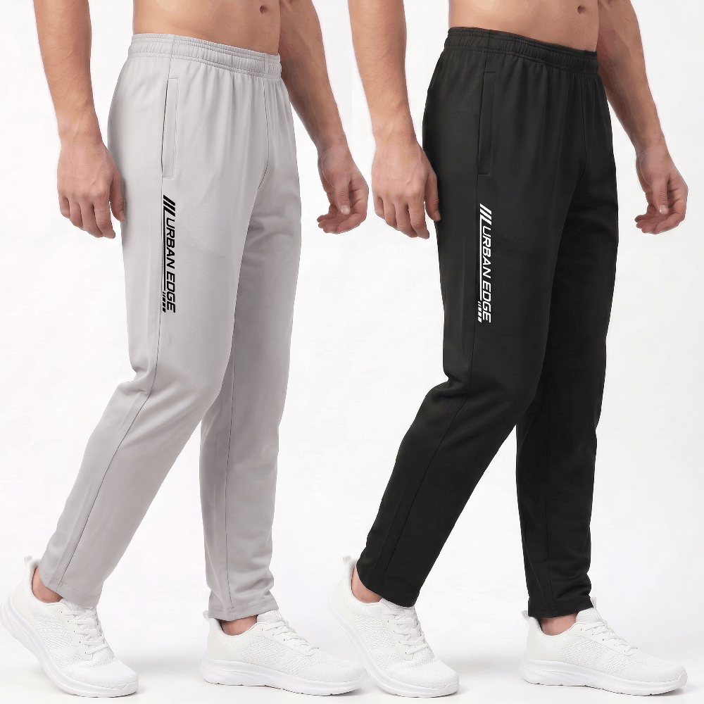 Mensra Track Pant for Men Combo | 4-Way Stretch Sports & Gym Track Pants with Zip Pockets