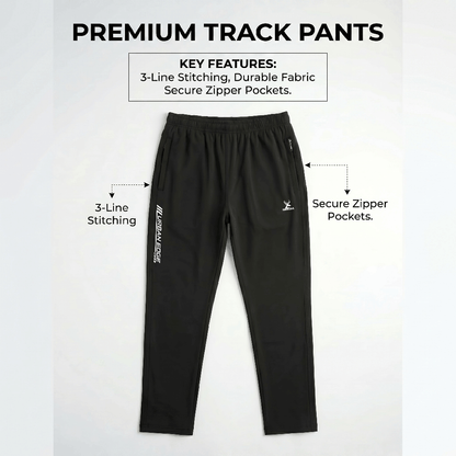 Black Track Pants for Men | Mensra Track Pants for Men | Gym Track Pants for Men